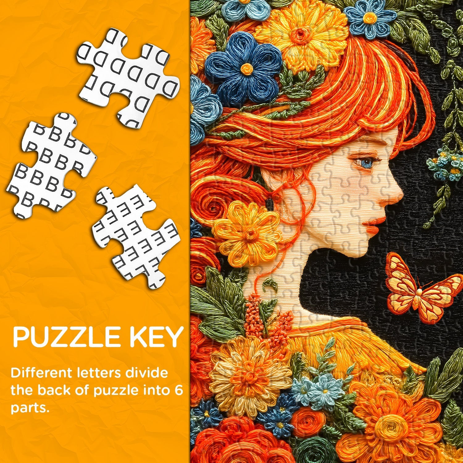 Embroidery Floral Muse Jigsaw Puzzle 1000 Pieces