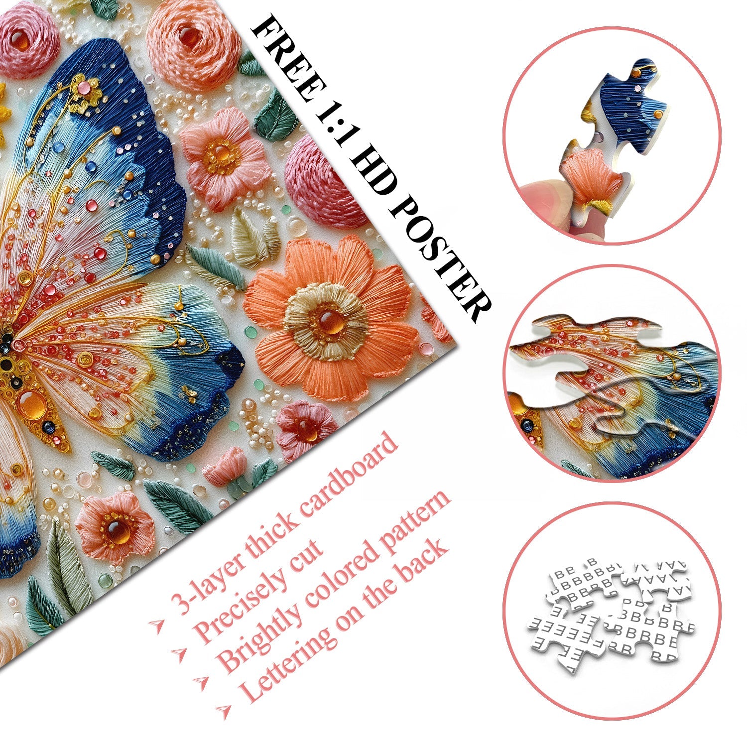 Butterfly Gem Jigsaw Puzzle 1000 Piece