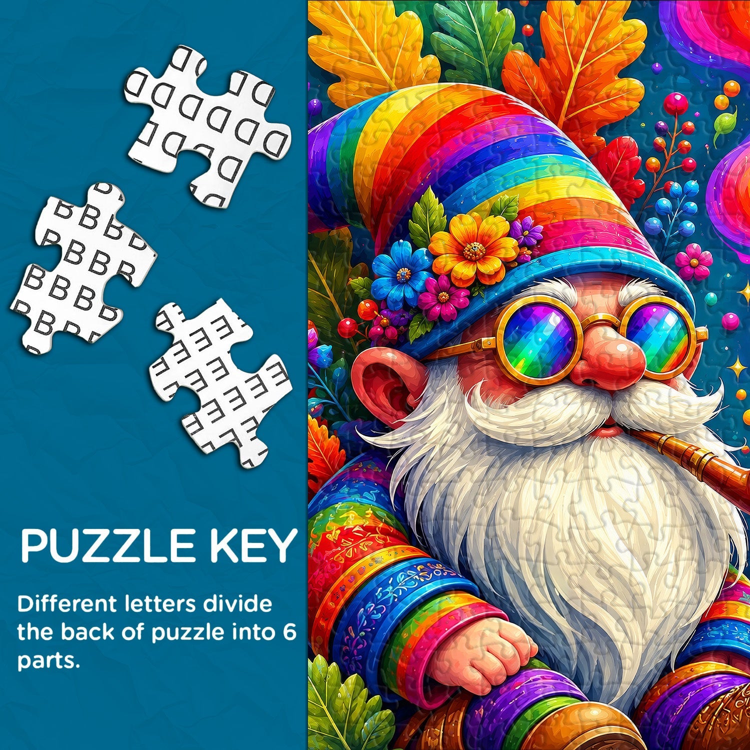 Rainbow Gnome Jigsaw Puzzle 1000 Piece