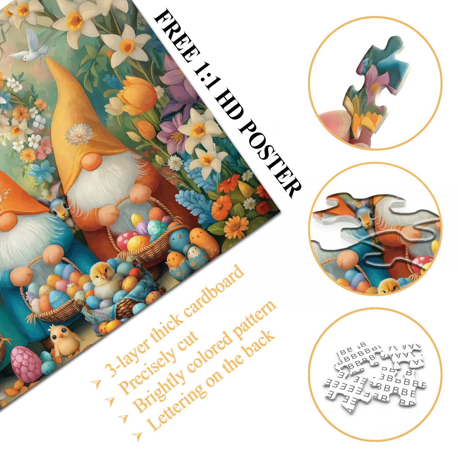 Easter Graden Gnomes Jigsaw Puzzle 1000 Pieces