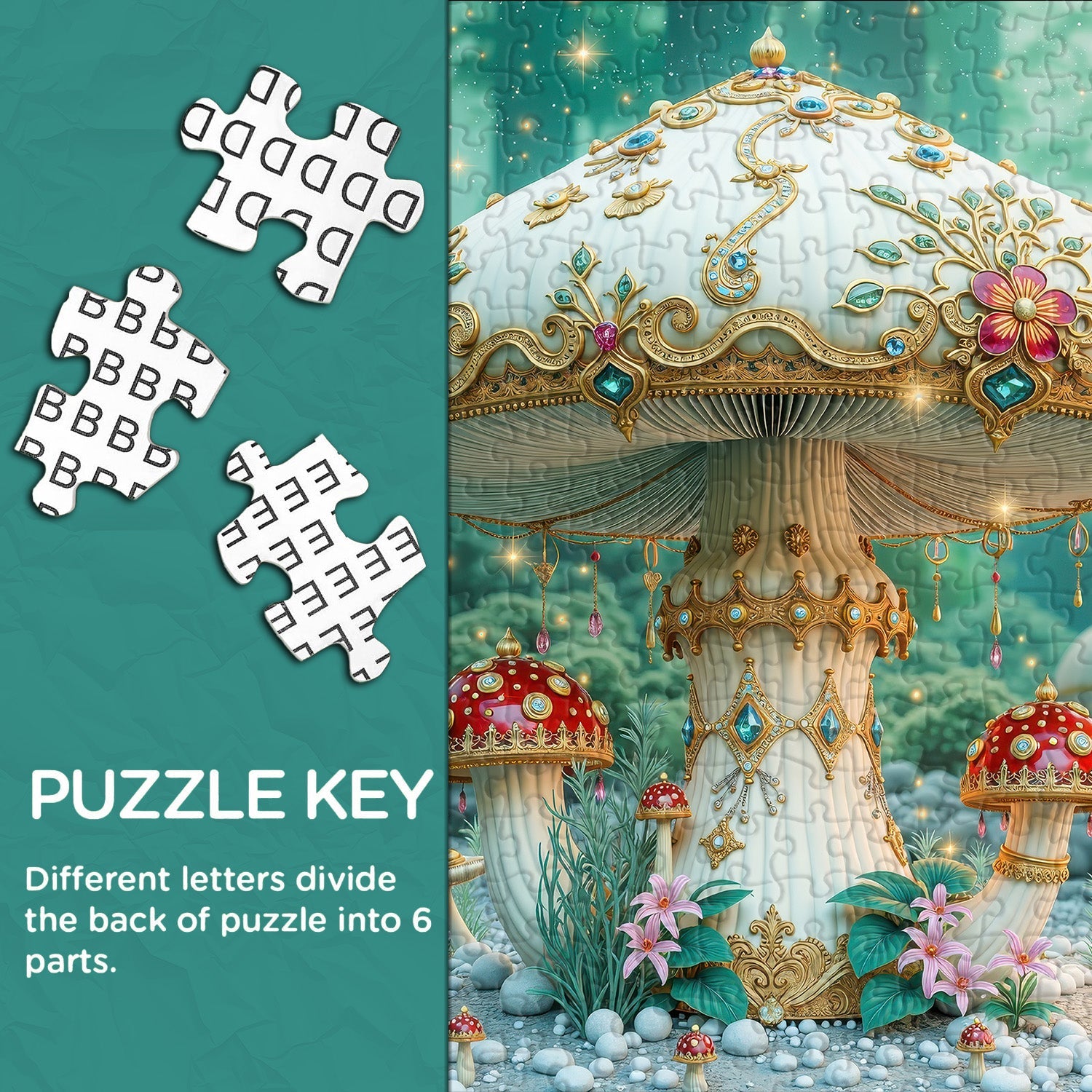 Gilded Mushroom Wonderland Jigsaw Puzzle 1000 Pieces