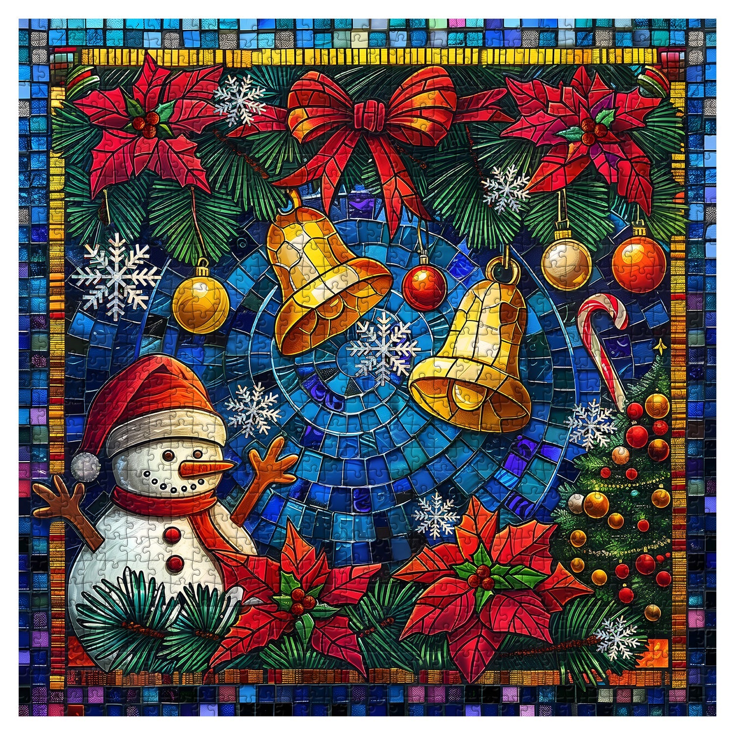 Mosaic Christmas Bells Jigsaw Puzzles 1000 Pieces