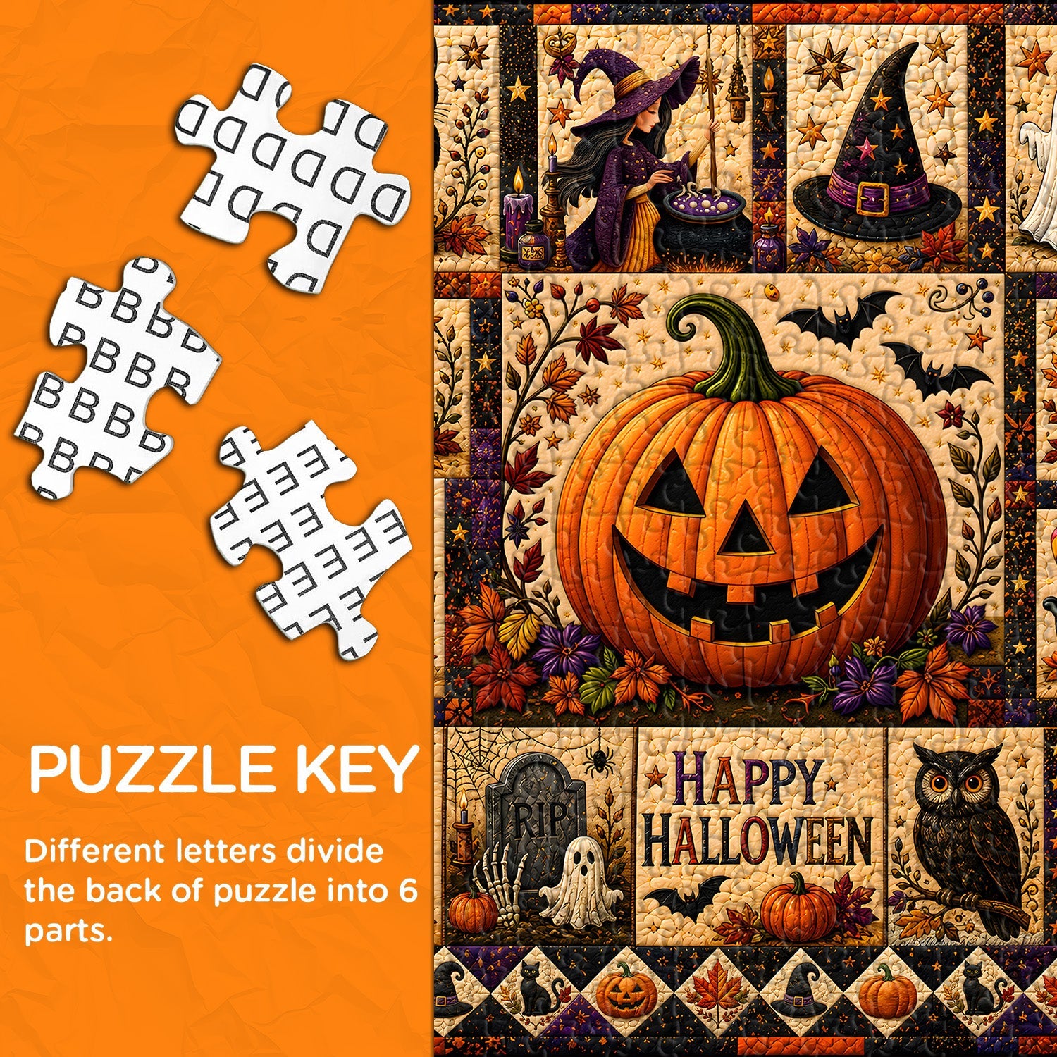 Halloween Quilt Jigsaw Puzzle 1000 Pieces