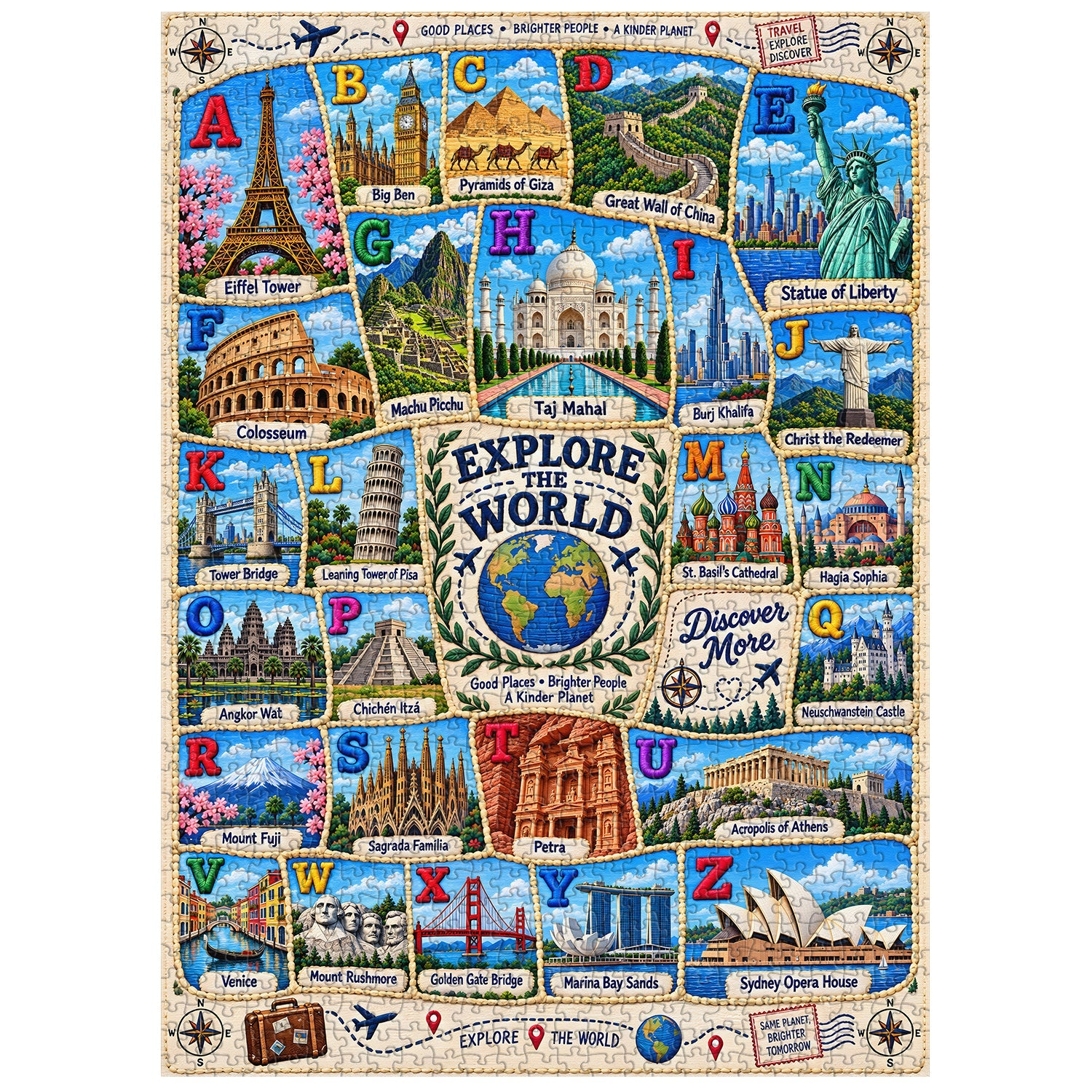 World Landmarks Jigsaw Puzzle 1000 Piece