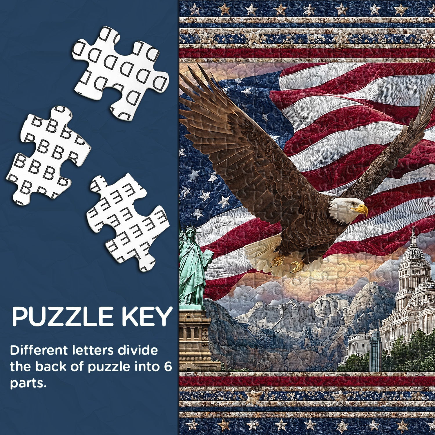 Puzzle de 1000 pièces : Aigle au-dessus de la Statue de la Liberté