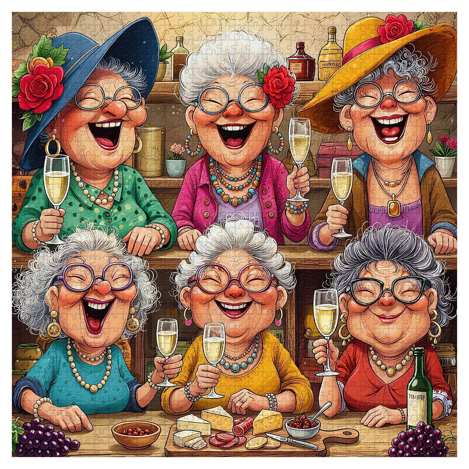 Puzzle de 1000 pièces : Moment un peu pompette entre meilleures amies