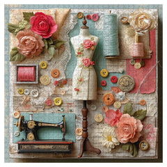 Floral Sewing Atelier Jigsaw Puzzle 1000 Pieces