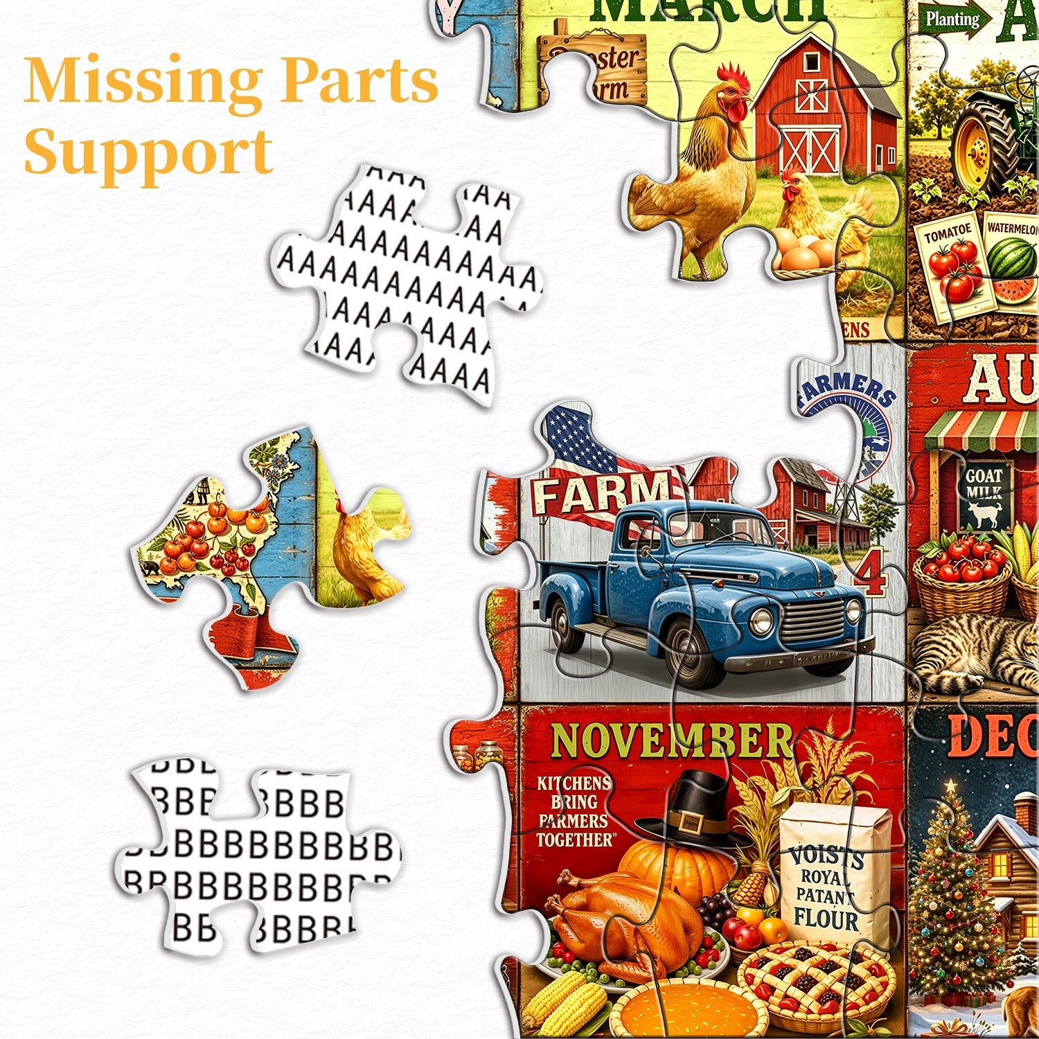 Twelve Farm Months Jigsaw Puzzle 1000 Piece