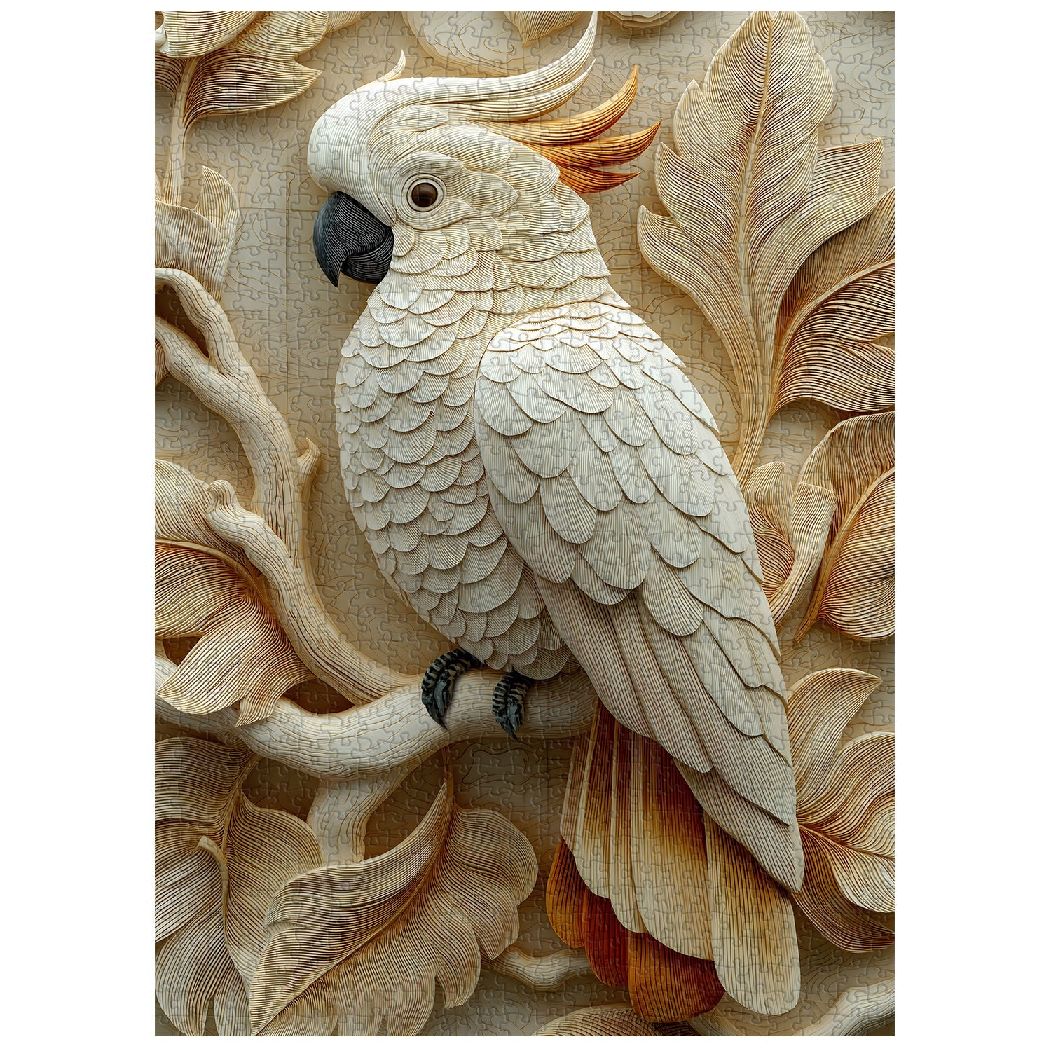 Wood Carving Parrot Jigsaw Puzzle 1000 Pieces