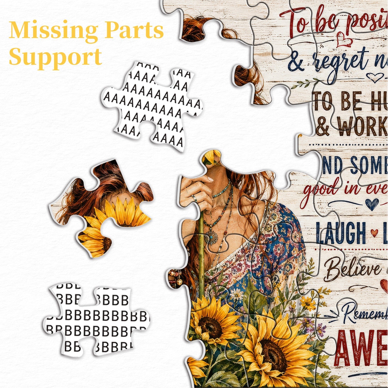 Sunflower Positivity Jigsaw Puzzle 1000 Pieces