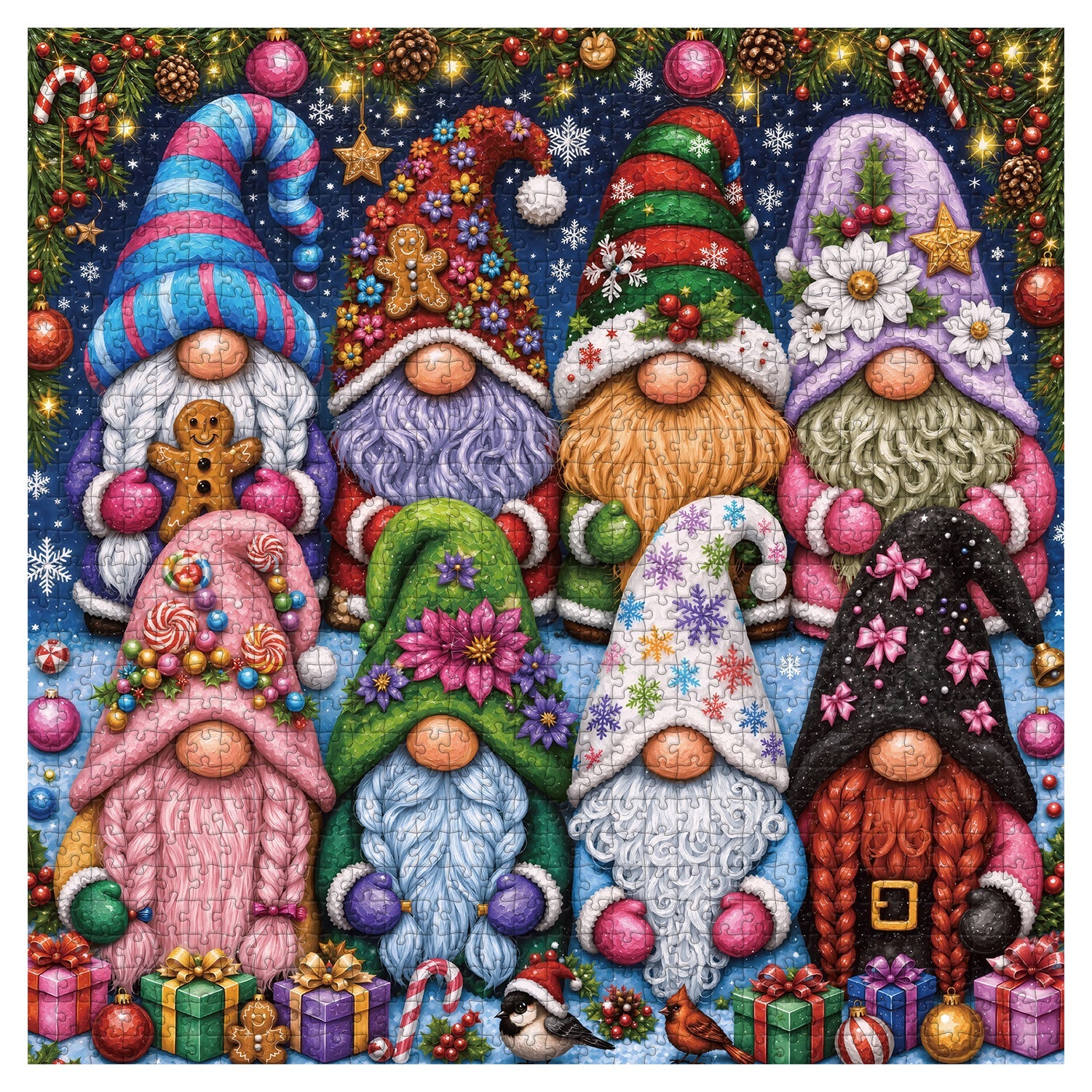 Christmas Gnomes Jigsaw Puzzle 1000 Pieces