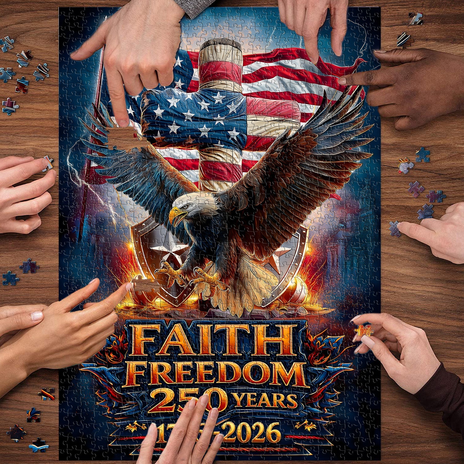 Puzzle 1000 pièces Foi et liberté