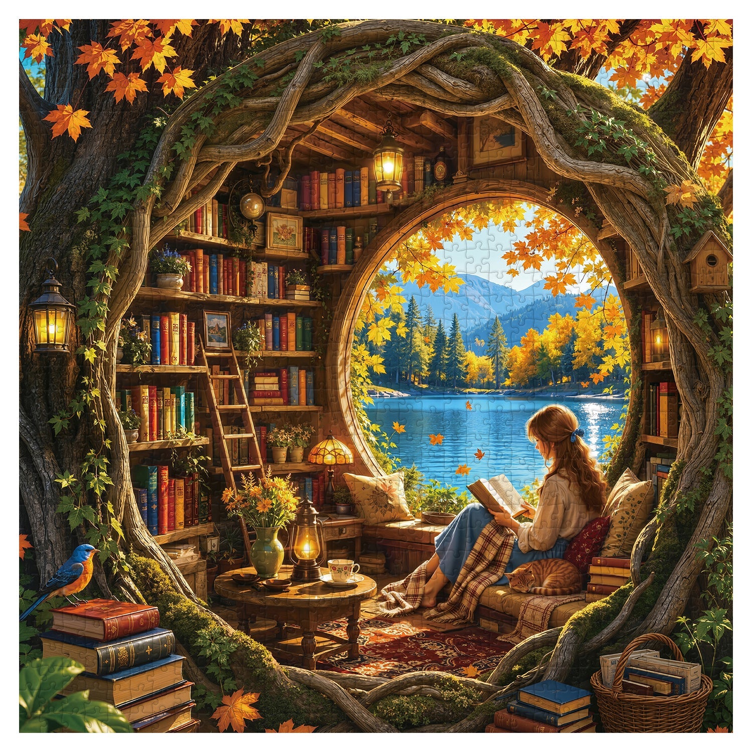Autumn Book House Jigsaw Puzzle 1000 Piece