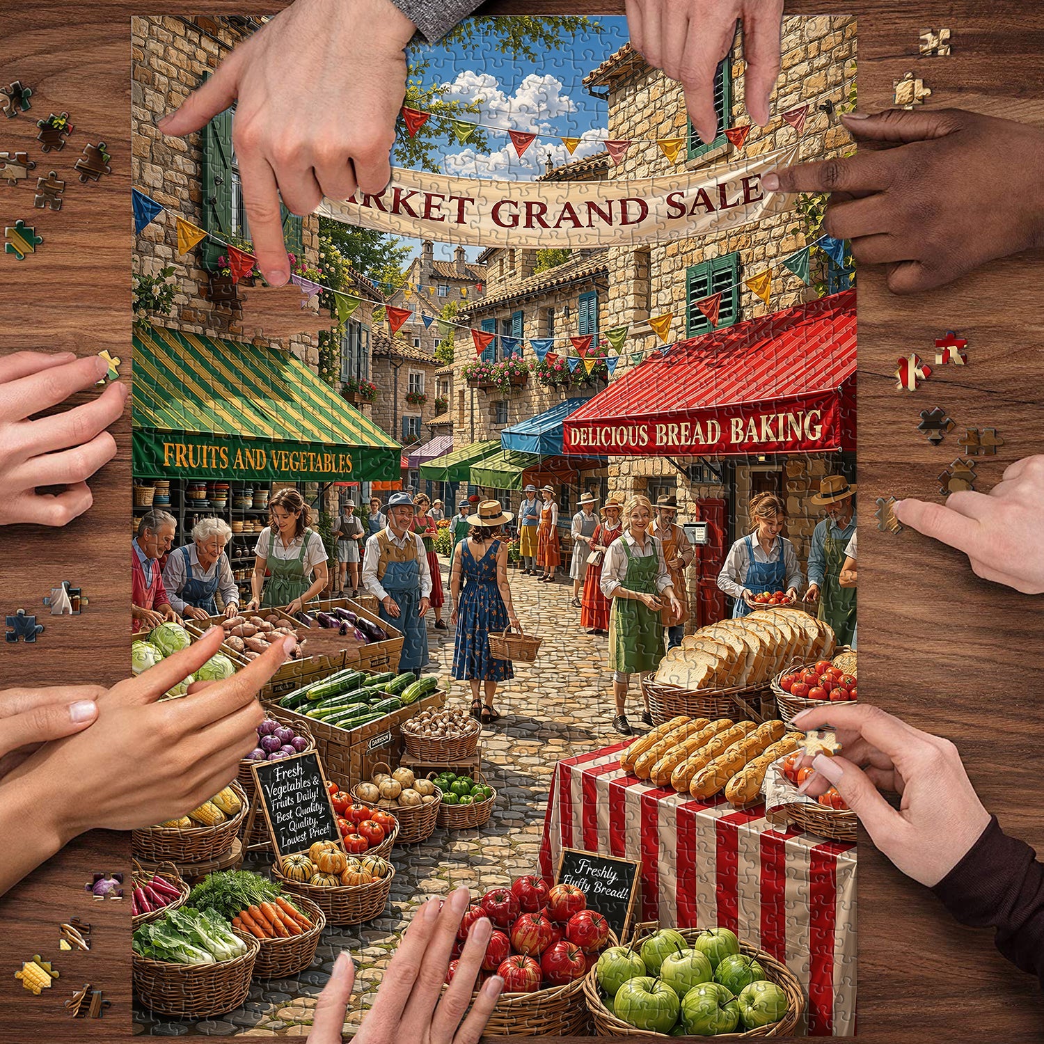 Village Market Jigsaw Puzzle 1000 Piece