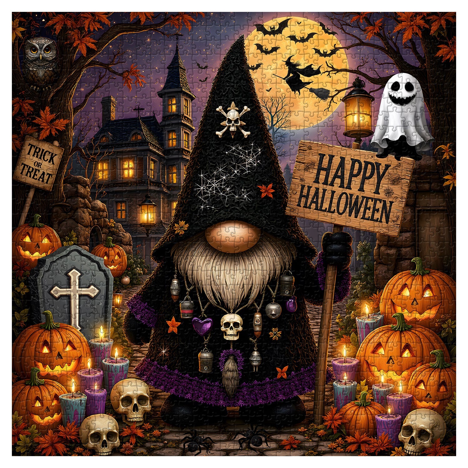 Gnome Night Jigsaw Puzzle 1000 Pieces