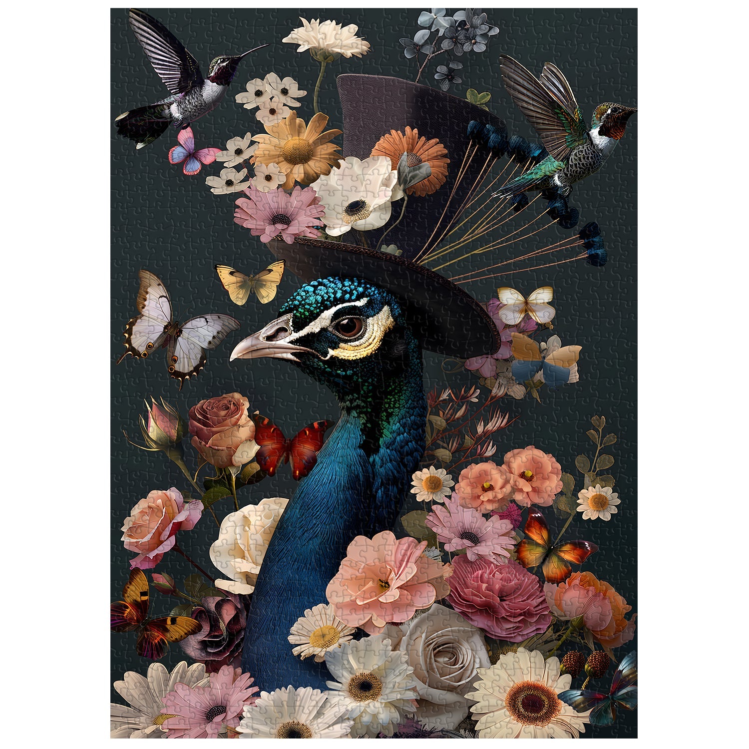 Floral Peacock Jigsaw Puzzle 1000 Piece