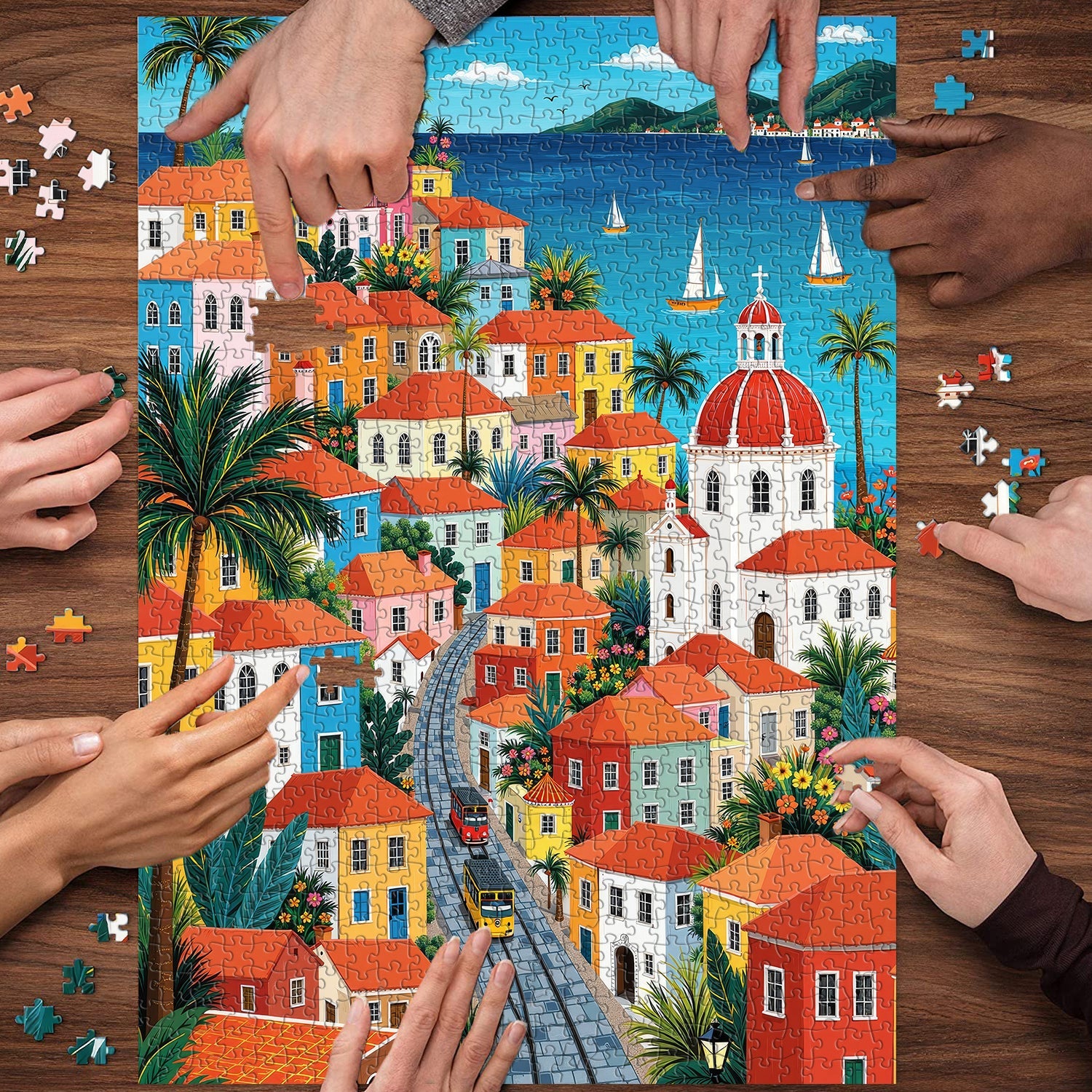 Coastal Cable Town Jigsaw Puzzle 1000 Pieces