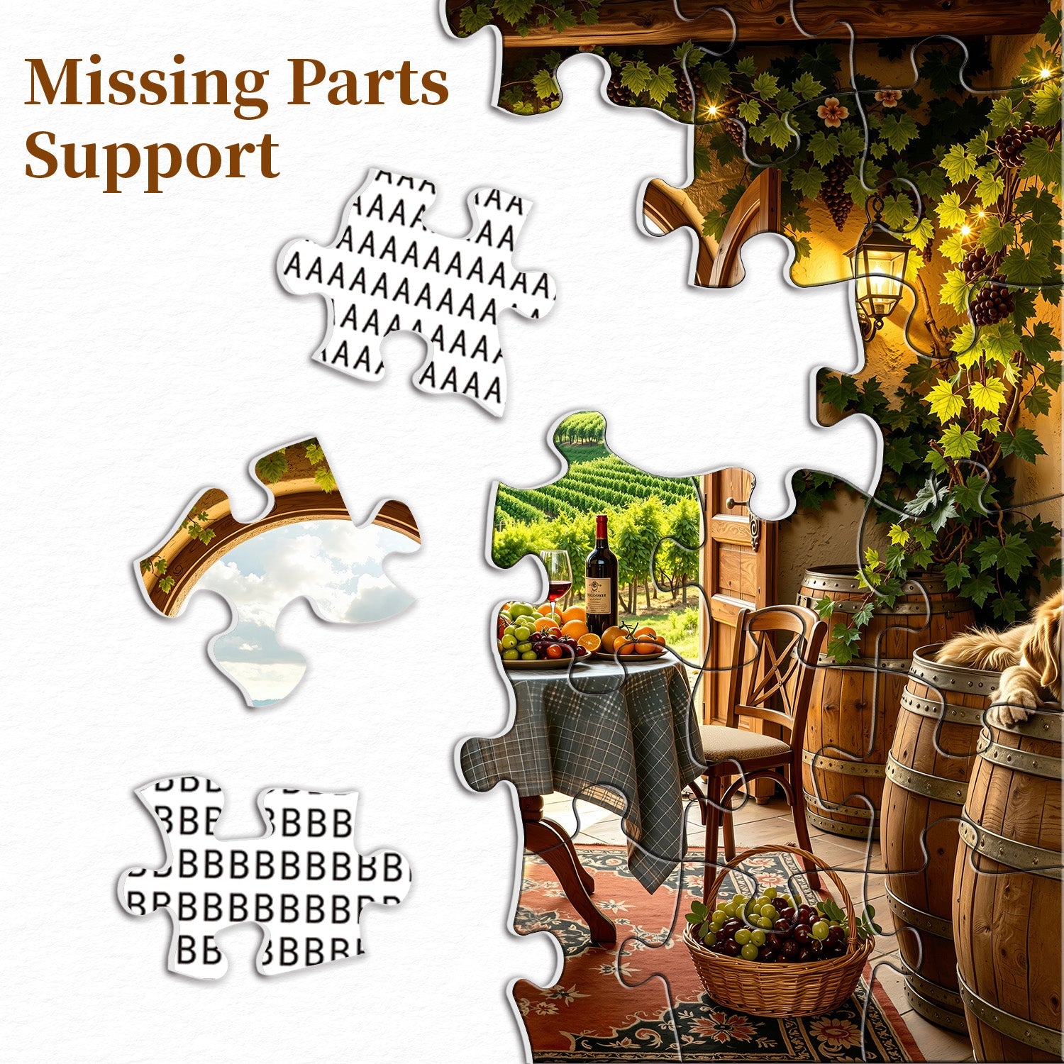 Sunlit Tuscan Wine Cellar Jigsaw Puzzle 1000 Pieces
