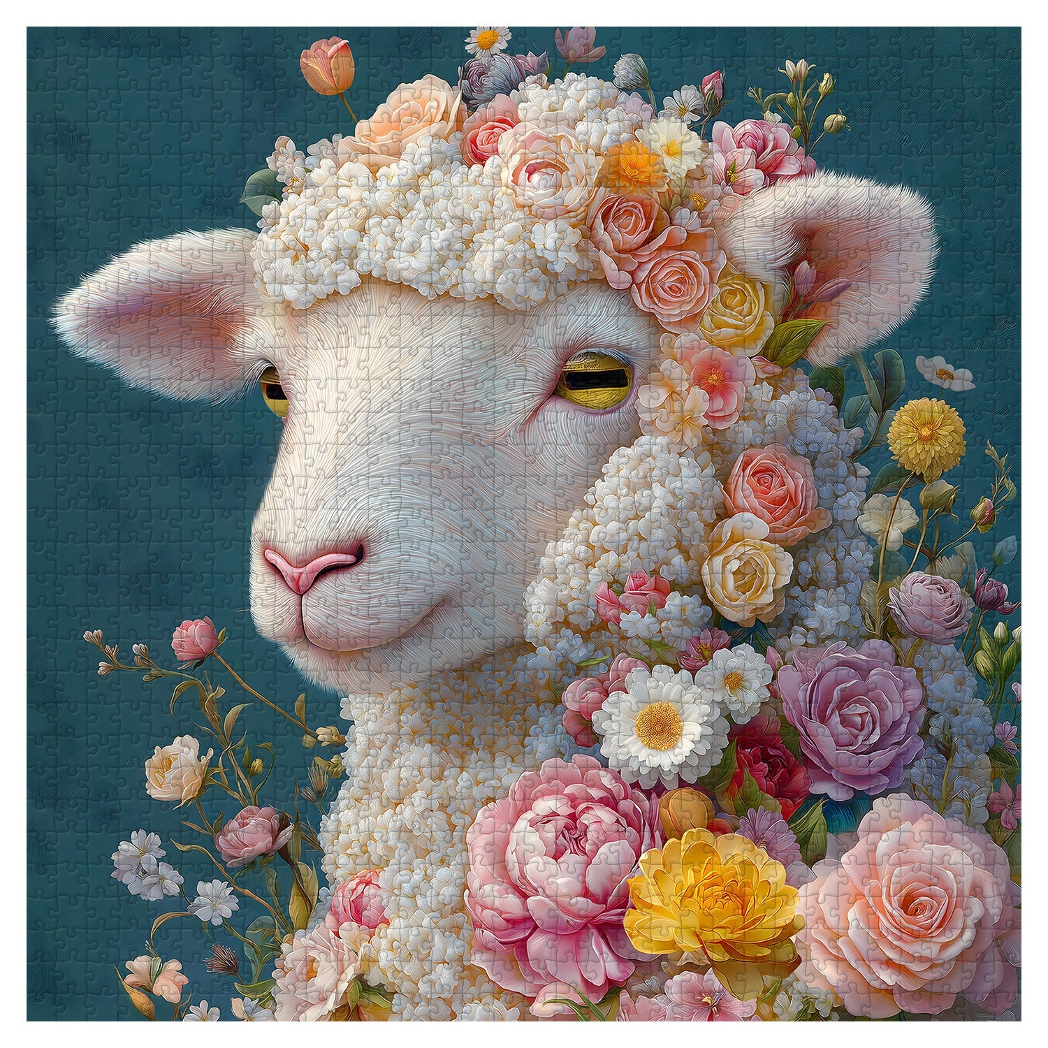 Flower Sheep Jigsaw Puzzle 1000 Piece