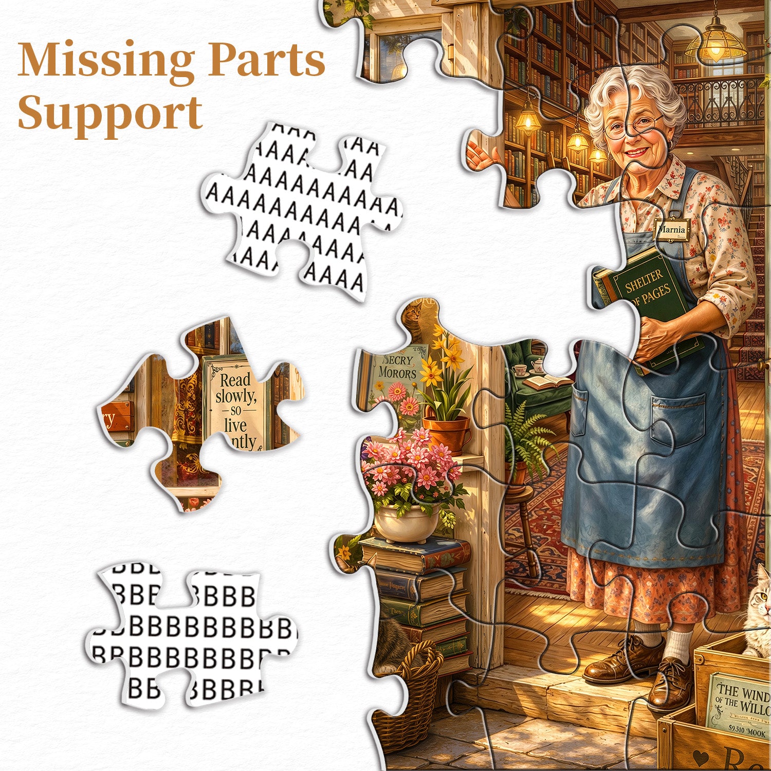 Floral Booknook Jigsaw Puzzle 1000 Piece