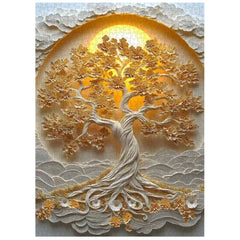 Golden Paper Tree Jigsaw Puzzle 1000 Pieces