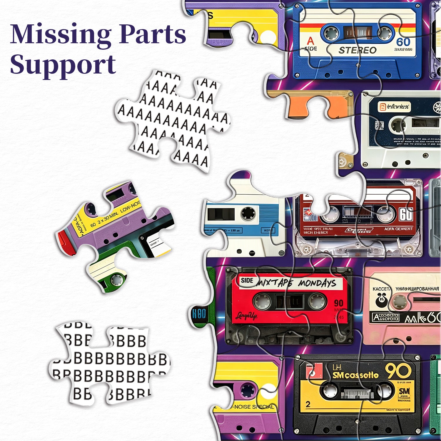 Vintage Cassette Tapes Jigsaw Puzzle 1000 Pieces