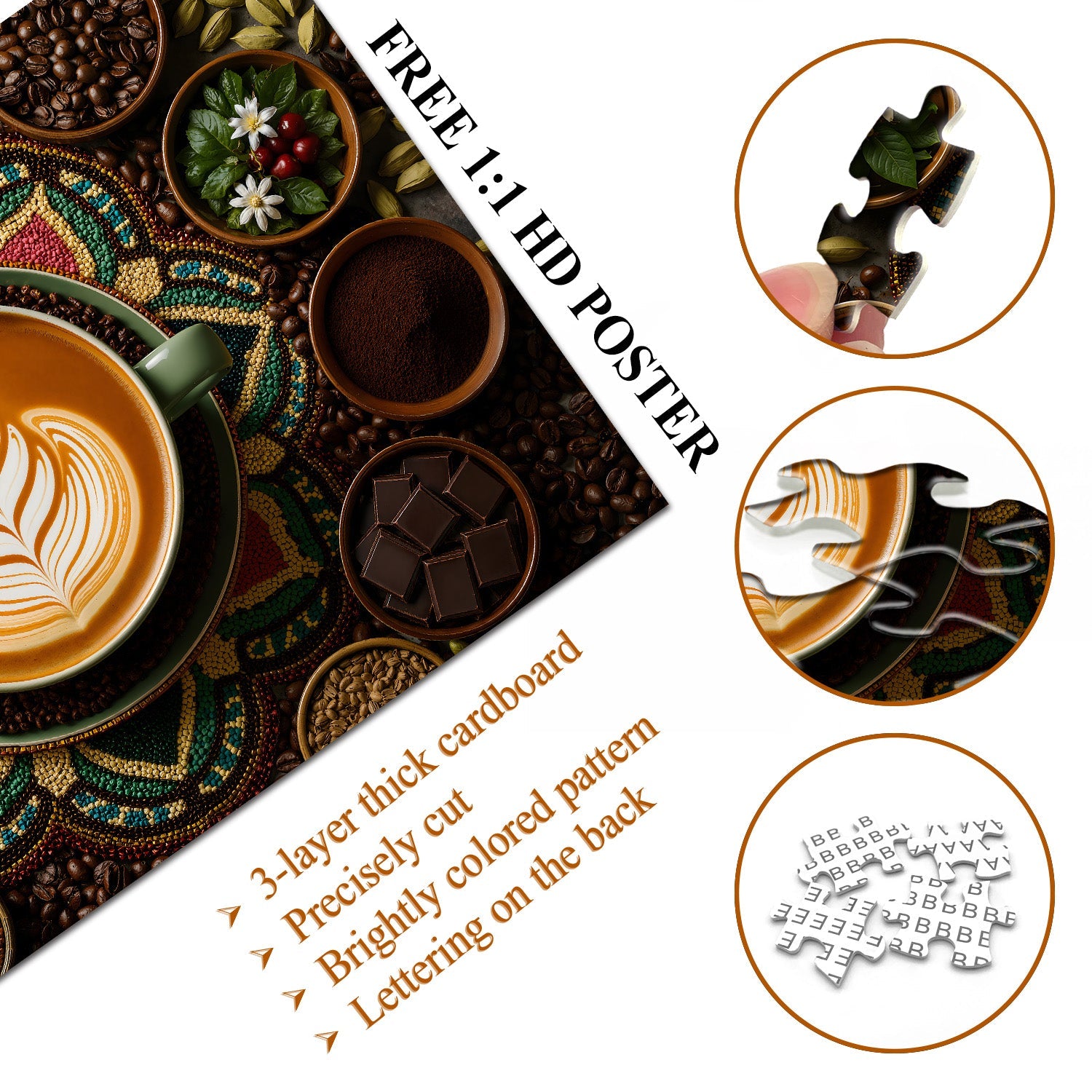 Mandala Coffee Jigsaw Puzzle 1000 Pieces