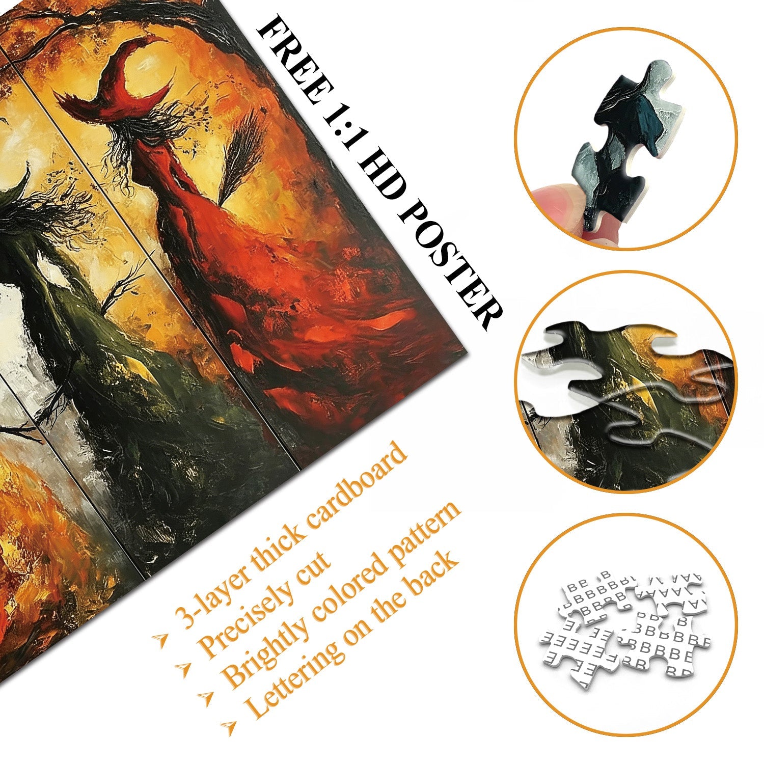 Colorful Witches Jigsaw Puzzle 1000 Pieces