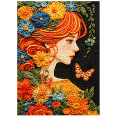 Embroidery Floral Muse Jigsaw Puzzle 1000 Pieces