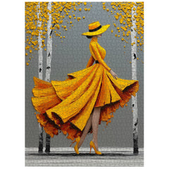 Elegant Lady in Gold Jigsaw Puzzle 1000 Pieces