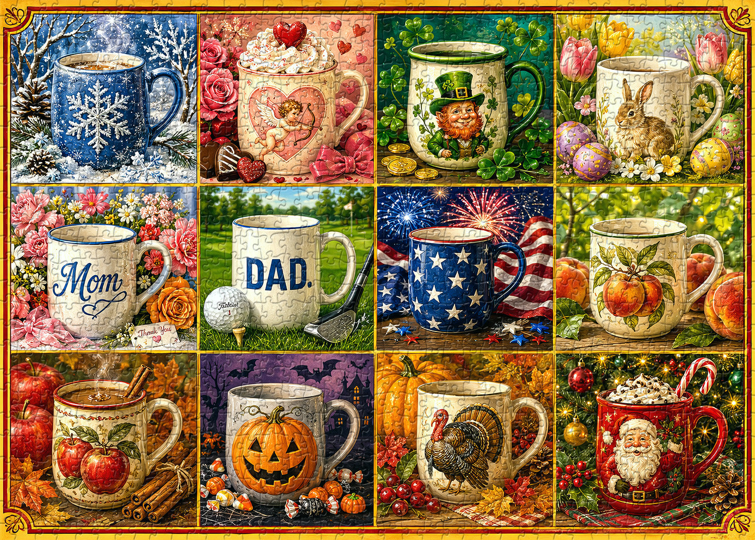 Holiday Mug Collection Jigsaw Puzzle 1000 Piece