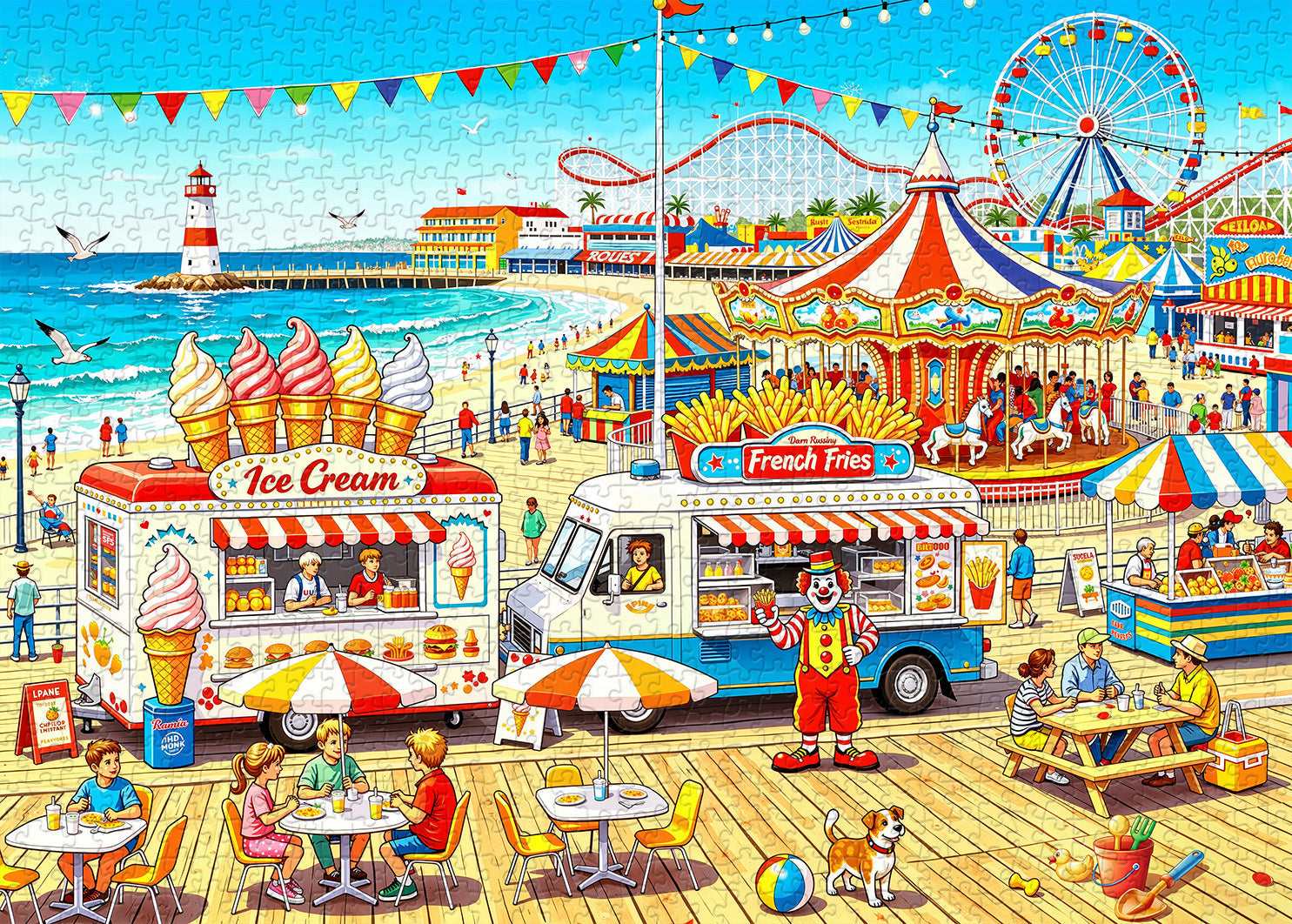 Seaside Amusement Park Jigsaw Puzzle 1000 Pieces