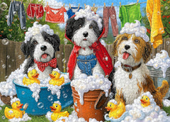 Puzzle de 1000 pièces Chiots au bain moussant