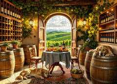 Sunlit Tuscan Wine Cellar Jigsaw Puzzle 1000 Pieces