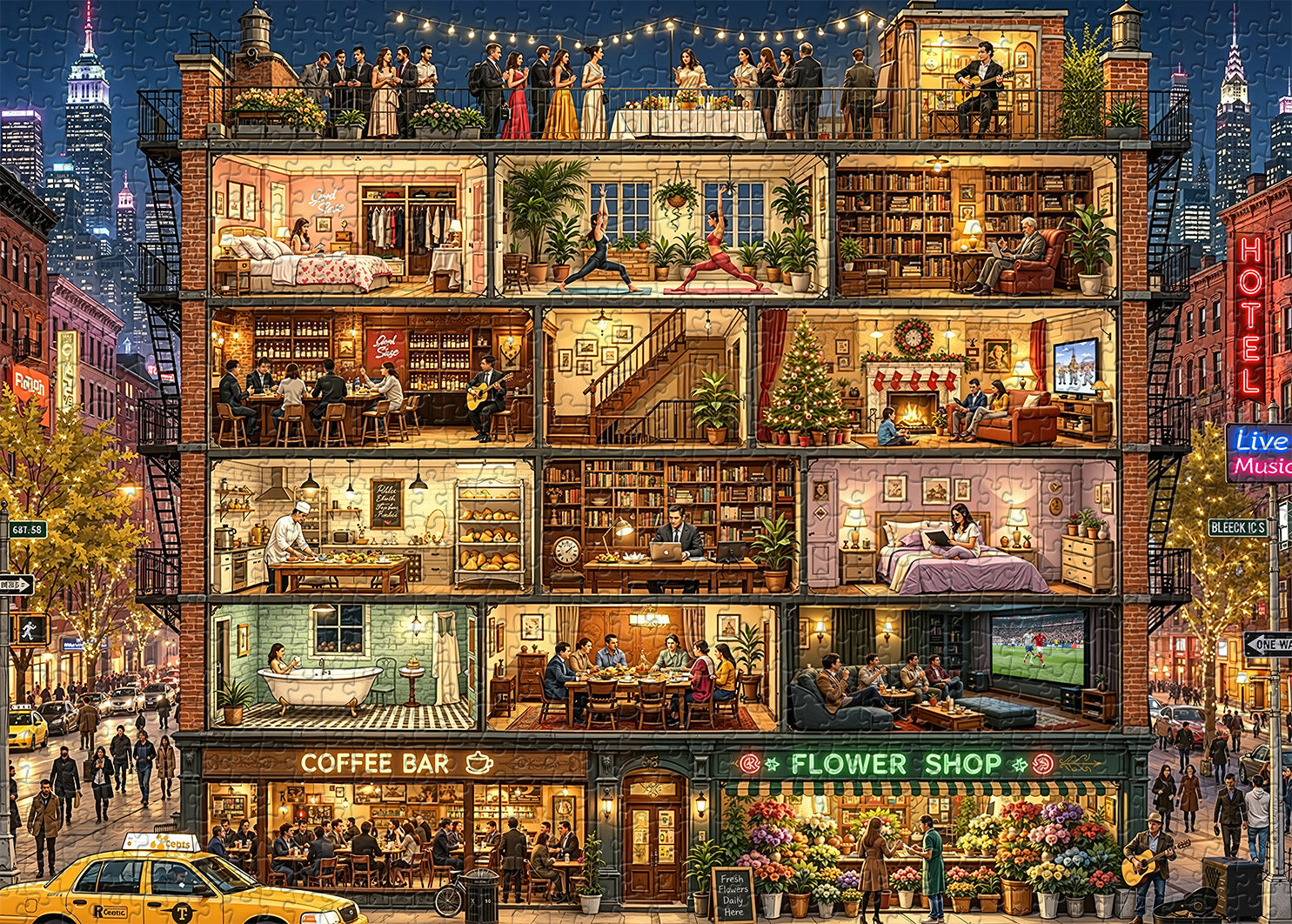 Home in Night Jigsaw Puzzle 1000 Piece