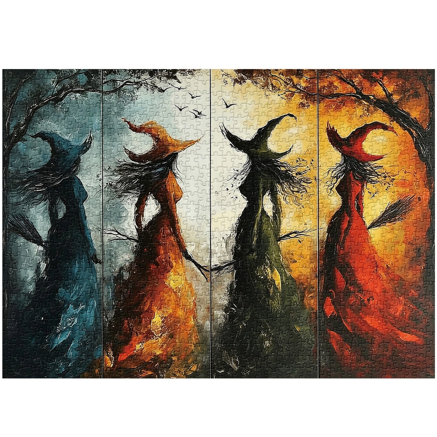 Colorful Witches Jigsaw Puzzle 1000 Pieces