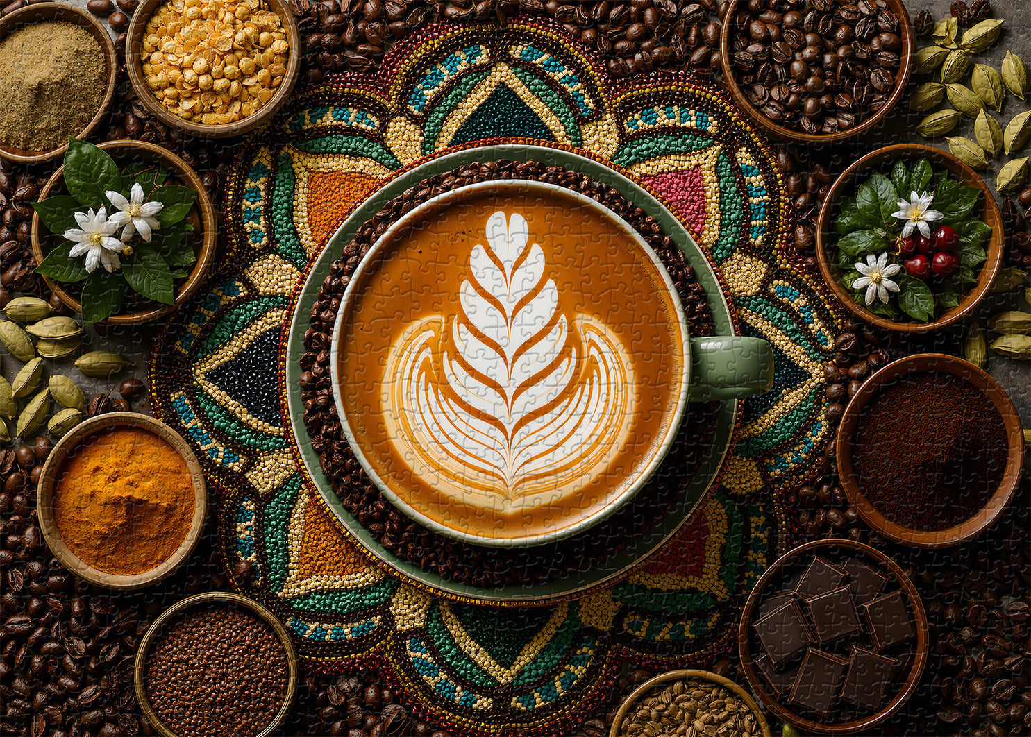 Mandala Coffee Jigsaw Puzzle 1000 Pieces