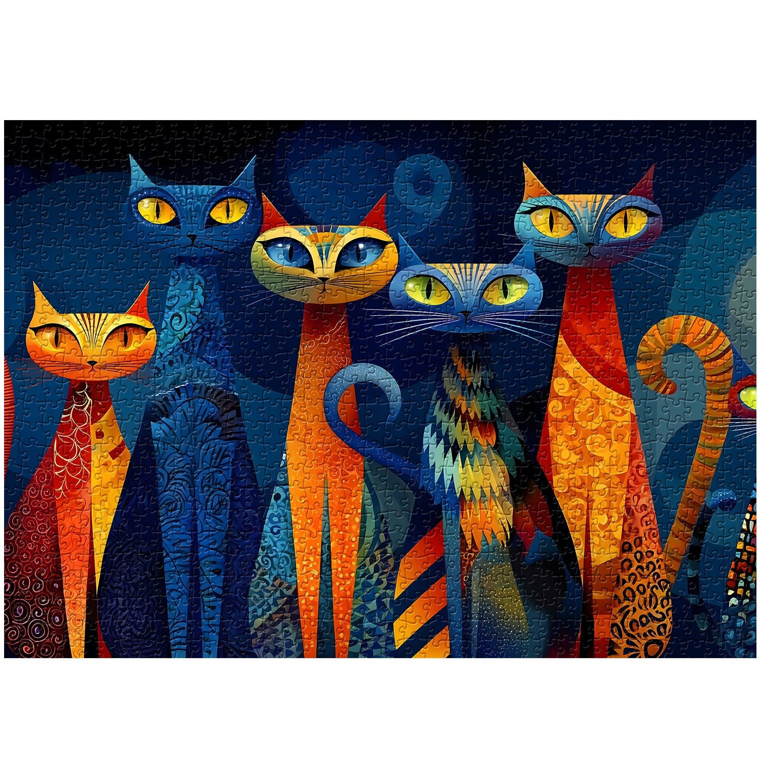 Puzzle 1000 pièces « Chats de rêves vifs »