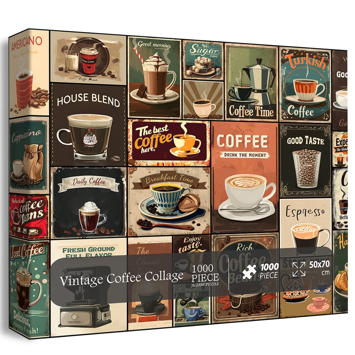 Vintage Coffee Collage Jigsaw Puzzle 1000 Pieces