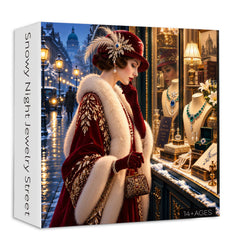 Snowy Night Jewelry Street Jigsaw Puzzle 1000 Pieces