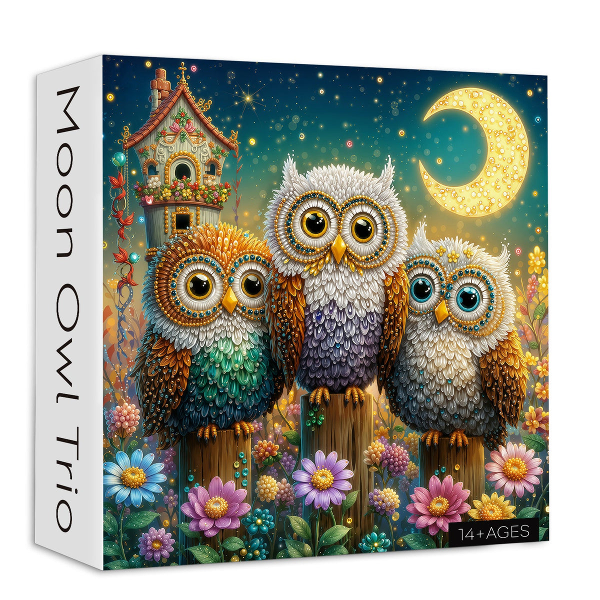 Moon Owl Trio Jigsaw Puzzle 1000 Piece