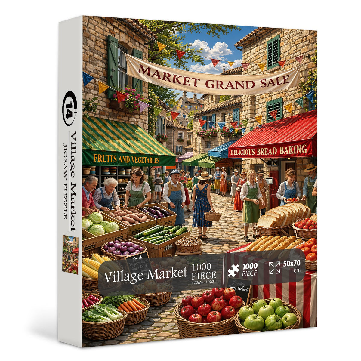 Village Market Jigsaw Puzzle 1000 Piece