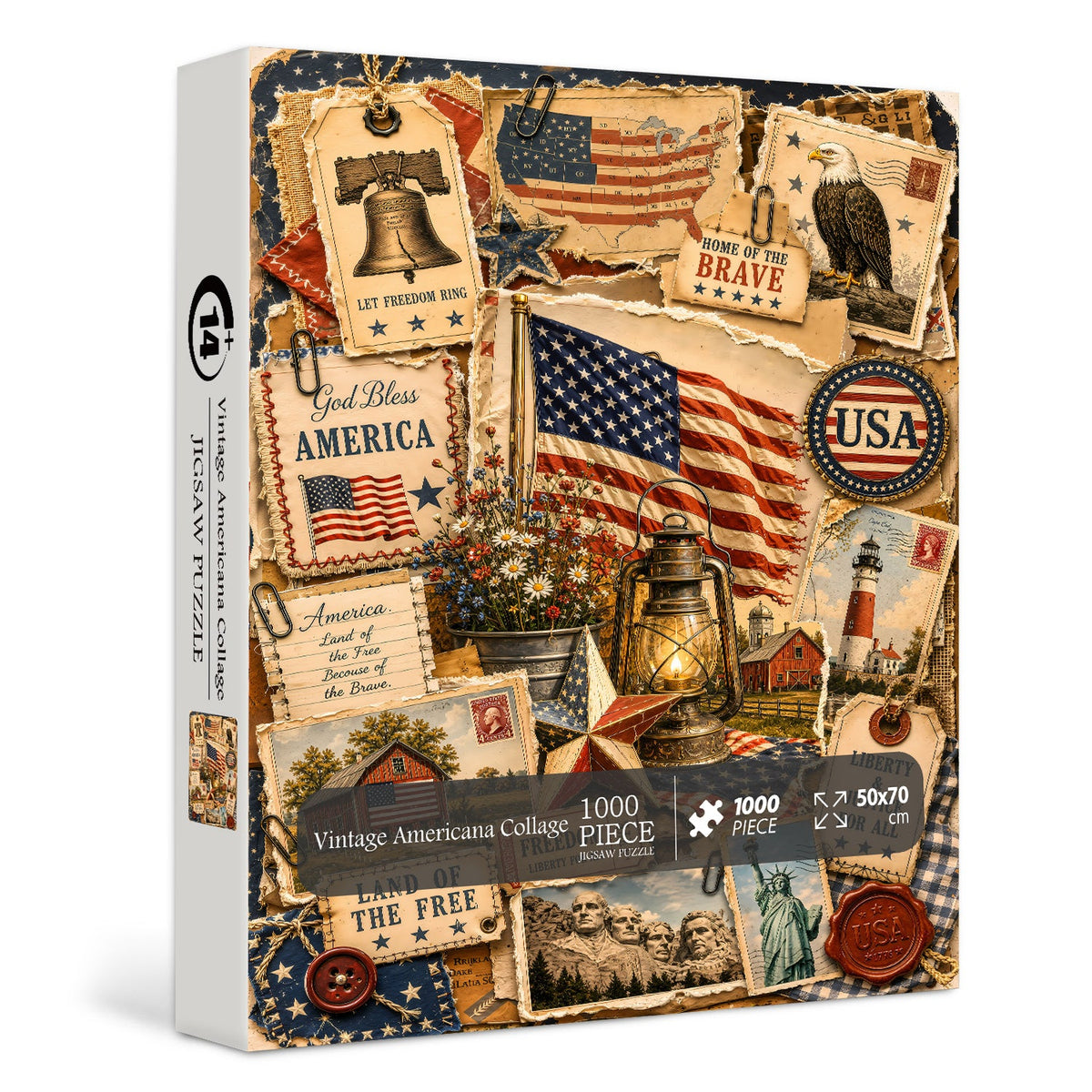 Vintage Americana Collage Jigsaw Puzzle 1000 Pieces
