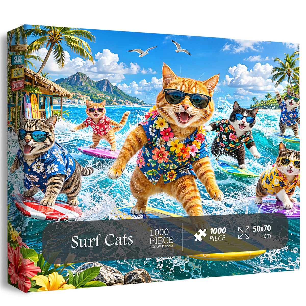 Surf Cats Jigsaw Puzzle 1000 Piece