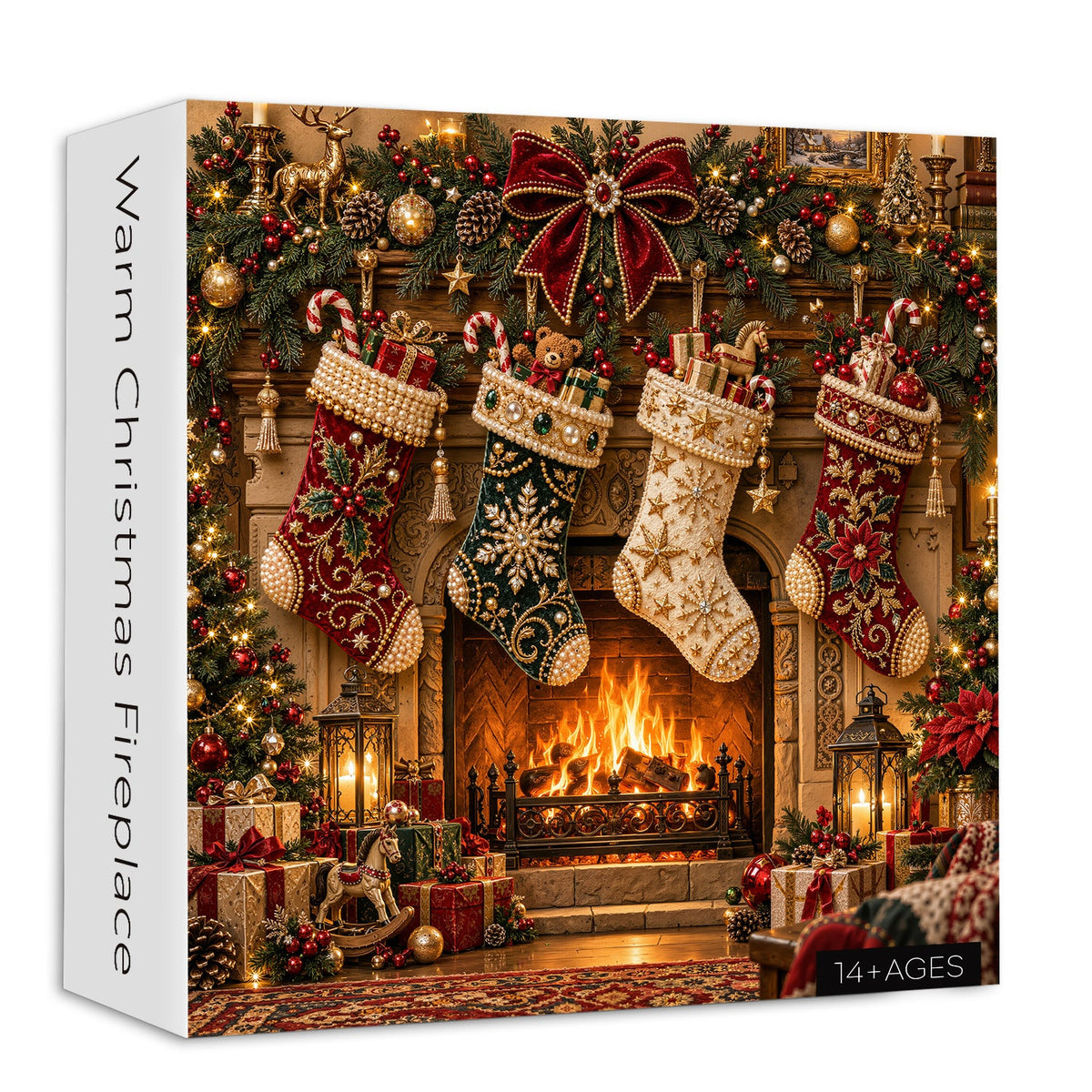 Warm Christmas Fireplace Jigsaw Puzzle 1000 Pieces
