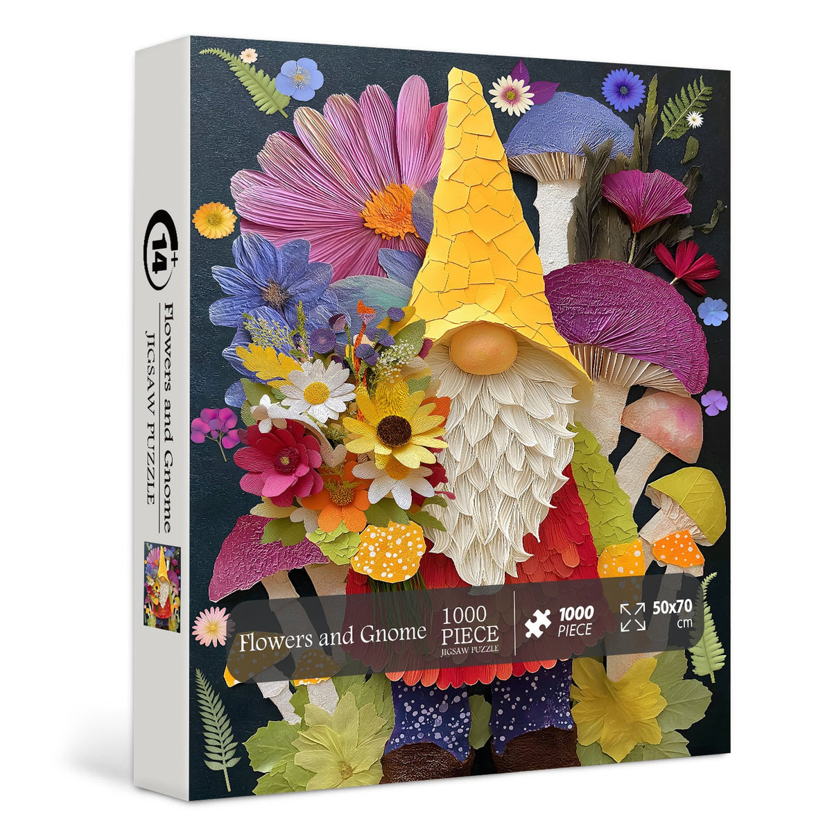 Puzzle de 1000 pièces Fleurs et nain de jardin