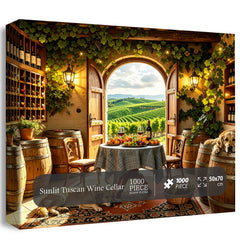 Sunlit Tuscan Wine Cellar Jigsaw Puzzle 1000 Pieces