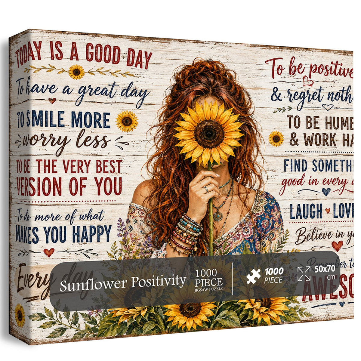Sunflower Positivity Jigsaw Puzzle 1000 Pieces