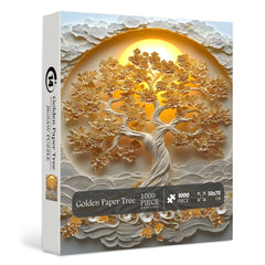 Golden Paper Tree Jigsaw Puzzle 1000 Pieces
