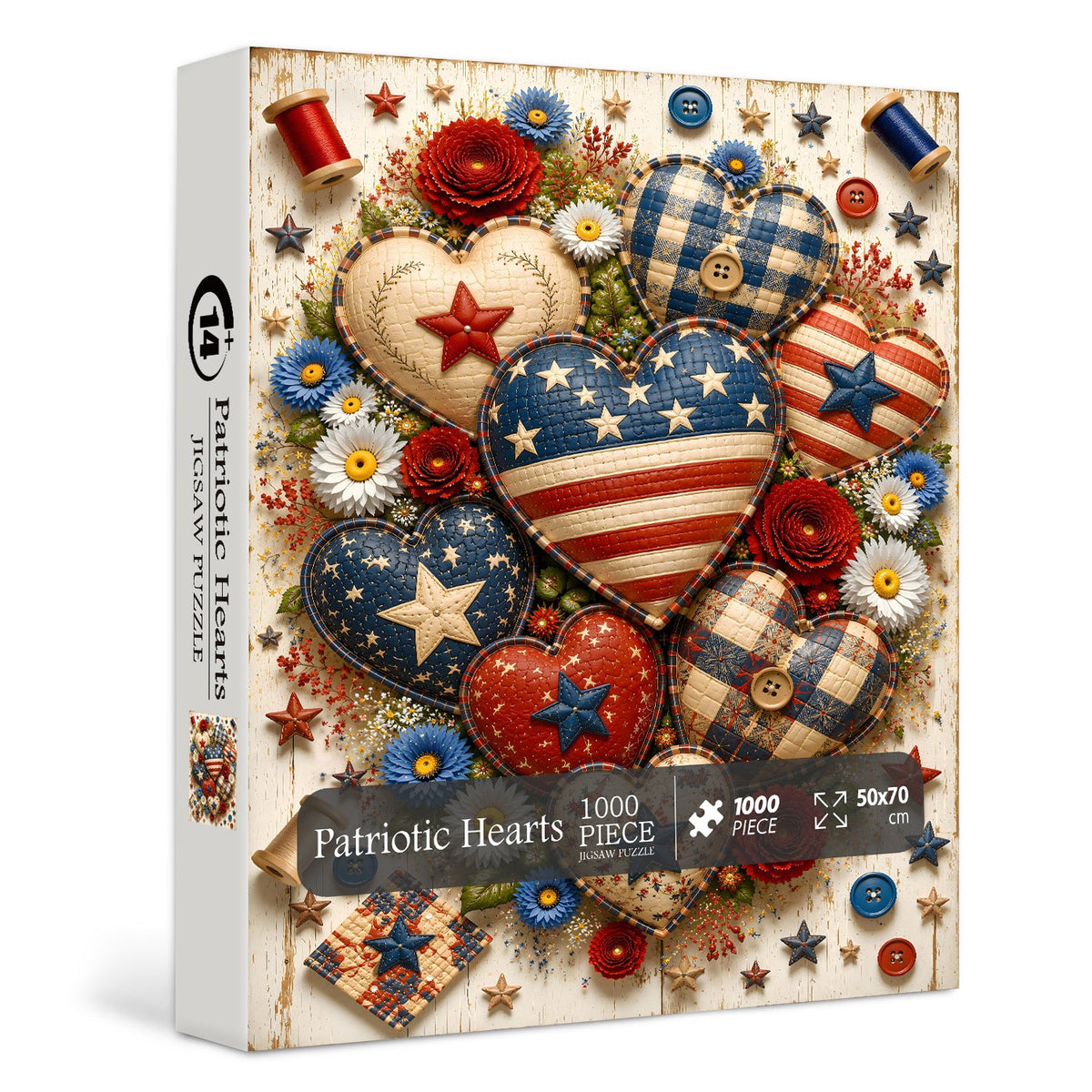 Patriotic Hearts Jigsaw Puzzle 1000 Pieces